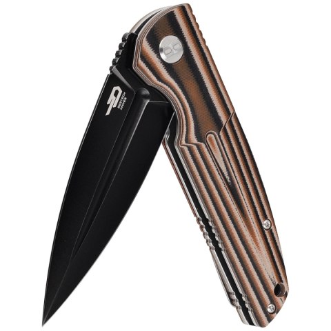 Nóż składany Bestech Fin Black / Orange / Beige G10, Black Stonewashed 14C28N (BG34C-3) Bestech Knives