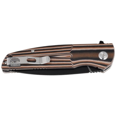 Nóż składany Bestech Fin Black / Orange / Beige G10, Black Stonewashed 14C28N (BG34C-3) Bestech Knives