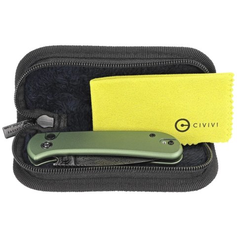 Nóż składany Civivi Qubit Green Aluminum, Black Damascus (C22030E-DS1) Civivi by WE Knife