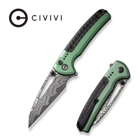 Nóż składany Civivi Sentinel Strike Green Aluminium / Black FRN, Damascus (C22025B-DS1) Civivi by WE Knife