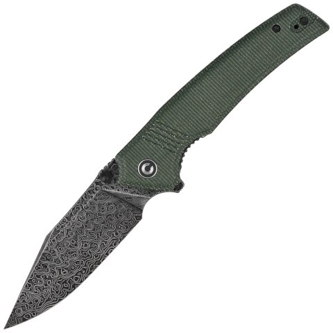 Nóż składany Civivi Tranquil Green Canvas Micarta, Black Hand Rubbed Damascus (C23027-DS1) Civivi by WE Knife