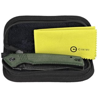 Nóż składany Civivi Tranquil Green Canvas Micarta, Black Hand Rubbed Damascus (C23027-DS1) Civivi by WE Knife