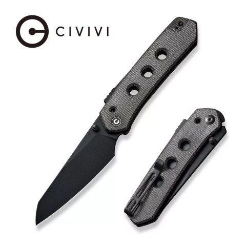 Nóż składany Civivi Vision FG Dark Green Canvas Micarta, Black Nitro-V by Snecx Tan (C22036-3) Civivi by WE Knife