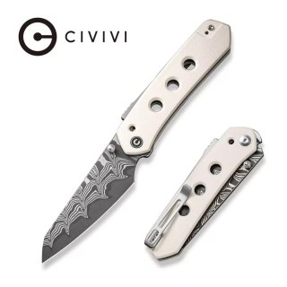 Nóż składany Civivi Vision FG Ivory G10, Damascus by Snecx Tan (C22036-DS1) Civivi by WE Knife