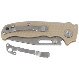 Nóż składany Demko AD20.5 Clip Point Coyote Tan G10, Stonewashed CPM 3V by Andrew Demko (205-3V-CTCP) Demko Knives