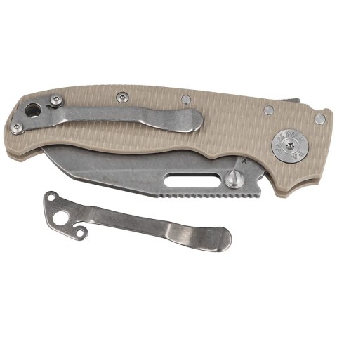 Nóż składany Demko AD20.5 Shark Foot Coyote Tan G10, Stonewashed CPM 3V by Andrew Demko (205-3V-SFCT) Demko Knives
