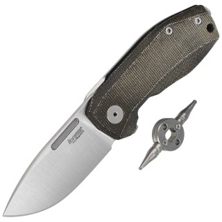 Nóż składany LionSteel Nano Green Canvas Micarta, Satin MagnaCut (NA01 CVG) LionSteel