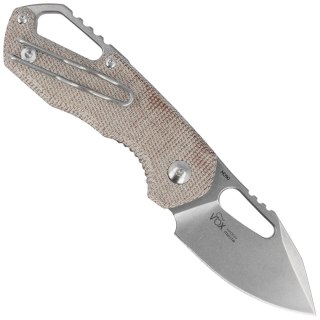Nóż składany MKM Isonzo Clip Point Natural Canvas Micarta, Stonewashed M390 by Jesper Voxnæs (MK FX03M-3NC) MKM - Maniago Knife Makers