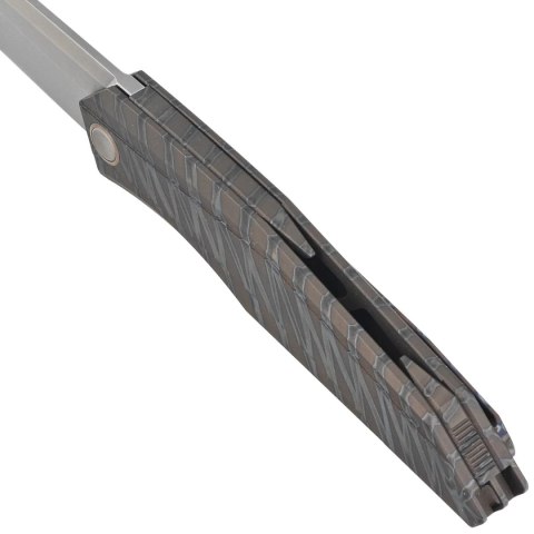 Nóż składany WE Knife Cybernetic LE No 195/200 Tiger Stripe Titanium, Polished Bead Blasted CPM 20CV (WE22033-3) WE Knife