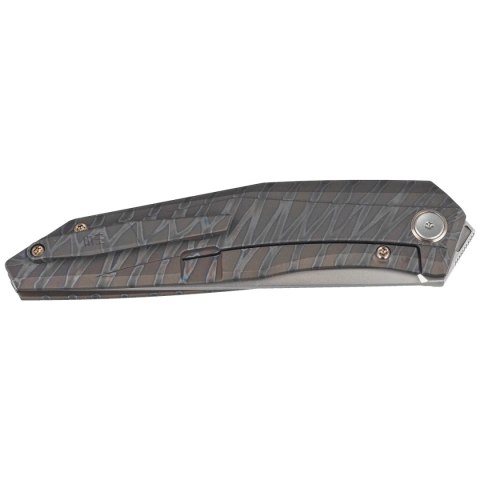 Nóż składany WE Knife Cybernetic LE No 195/200 Tiger Stripe Titanium, Polished Bead Blasted CPM 20CV (WE22033-3) WE Knife