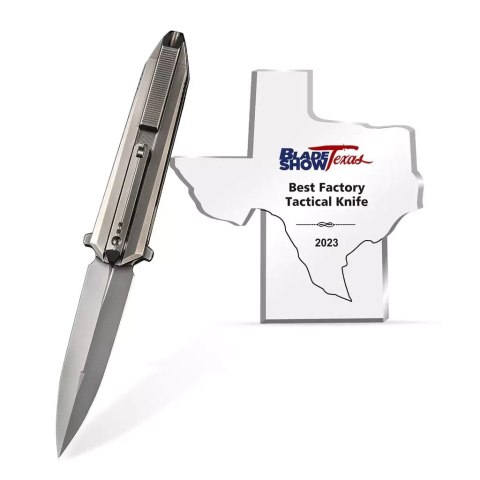 Nóż składany WE Knife Diatomic Polished Bead Blasted Titanium, Polished Bead Blasted CPM 20CV (WE22032-2) WE Knife