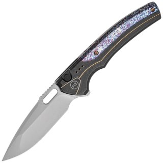 Nóż składany WE Knife Exciton LE No 119/265 Black / Flamed Titanium, Silver Bead Blasted CPM 20CV (WE22038A-6) WE Knife