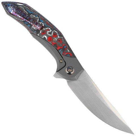 Nóż składany WE Knife Merata LE No 245/310 Titanium / Nebula Fat Carbon Fiber, Hand Rubbed Satin CPM 20CV by Anton Tkachenko (WE WE Knife
