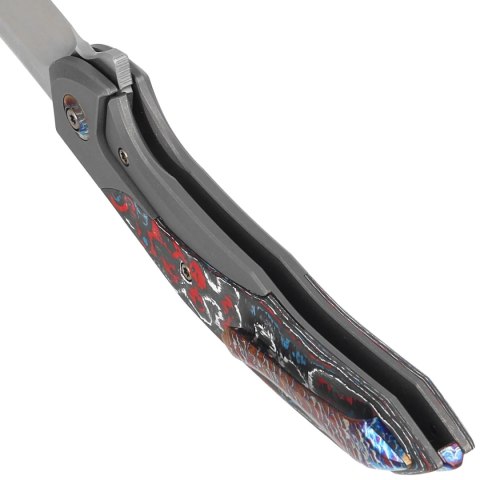 Nóż składany WE Knife Merata LE No 245/310 Titanium / Nebula Fat Carbon Fiber, Hand Rubbed Satin CPM 20CV by Anton Tkachenko (WE WE Knife