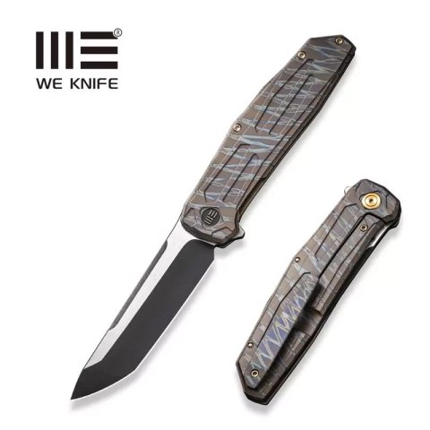 Nóż składany WE Knife Shadowfire Tiger Stripe Titanium, Black Stonewashed / Satin CPM 20CV by Rafal Brzeski (WE22035-4) WE Knife
