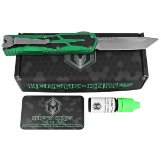 Nóż automatyczny OTF Heretic Colossus TE Green Aluminium, Stonewashed MagnaCut by Tony Marfione Jr. Heretic Knives