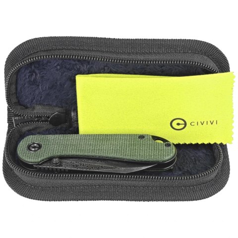 Nóż składany Civivi Elementum Wharncliffe Green Canvas Micarta, Black Hand Rubbed Damascus (C18062AF-DS1) Civivi by WE Knife