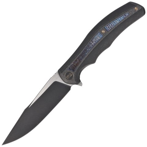 Nóż składany WE Knife Zonda Black Titanium / Twill Carbon Fiber, Black Stonewashed / Satin CPM 20CV by Kellen Bogardus (WE22016- WE Knife