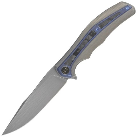 Nóż składany WE Knife Zonda Gray Hand Rubbed Titanium / Marble Carbon Fiber, Gray Hand Rubbed CPM 20CV by Kellen Bogardus (WE220 WE Knife