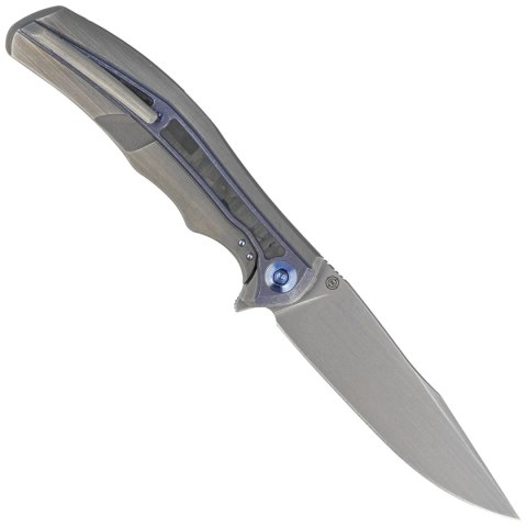 Nóż składany WE Knife Zonda Gray Hand Rubbed Titanium / Marble Carbon Fiber, Gray Hand Rubbed CPM 20CV by Kellen Bogardus (WE220 WE Knife