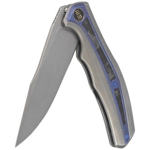 Nóż składany WE Knife Zonda Gray Hand Rubbed Titanium / Marble Carbon Fiber, Gray Hand Rubbed CPM 20CV by Kellen Bogardus (WE220 WE Knife