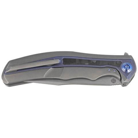 Nóż składany WE Knife Zonda Gray Hand Rubbed Titanium / Marble Carbon Fiber, Gray Hand Rubbed CPM 20CV by Kellen Bogardus (WE220 WE Knife