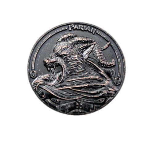 Moneta kolekcjonerska Heretic Pariah Challenge Coin, Battleworn Black (H997-PB) Heretic Knives
