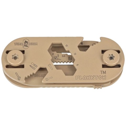 MultiTool Turq Gear Plankton Set (Tool No.1, 2, 3 ,4 ,Clips, T-25 Torx Bits, System-M srew set, washers) Ceracote Desert Sand Turq Gear