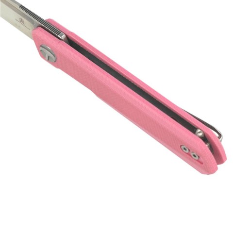 Nóż składany Bestechman Mini Dundee Pink G10, Stonewashed / Satin D2 by Ostap Hel (BMK03B) Bestechman by Bestech Knives