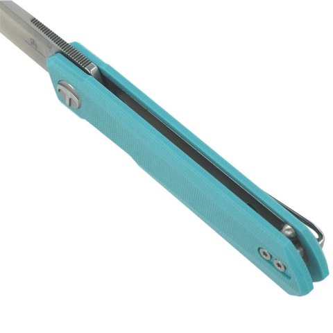 Nóż składany Bestechman Mini Dundee Light Blue G10, Stonewashed / Satin D2 by Ostap Hel (BMK03C) Bestechman by Bestech Knives