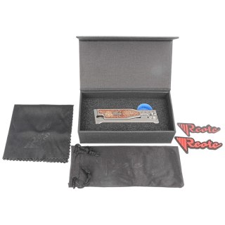 Nóż grawitacyjny Reate Mini EXO OTF Gravity D/E Bead Blasted Titanium/Burlap Micarta, Stonewashed CPM 3V Reate Knives