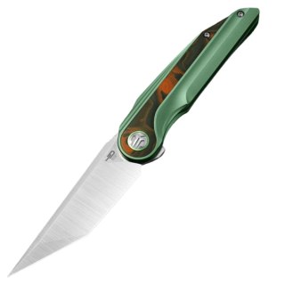 Nóż składany Bestech Blind Fury Green Titanium / Orange Carbon Fiber, Stonewashed / Satin M390 by Kombou (BT2303C) Bestech Knives