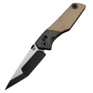 Nóż składany Bestech Cetus Bronze Black Titanium / Natural Canvas Micarta, Black PVD / Satin M390 by Poltergeistworks (BT2304B) Bestech Knives
