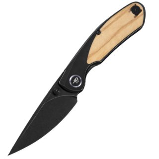 Nóż składany Bestech Lito Black Titanium / Olive Wood, Black Stonewashed M390 by Ostap Hel (BT2307C) Bestech Knives