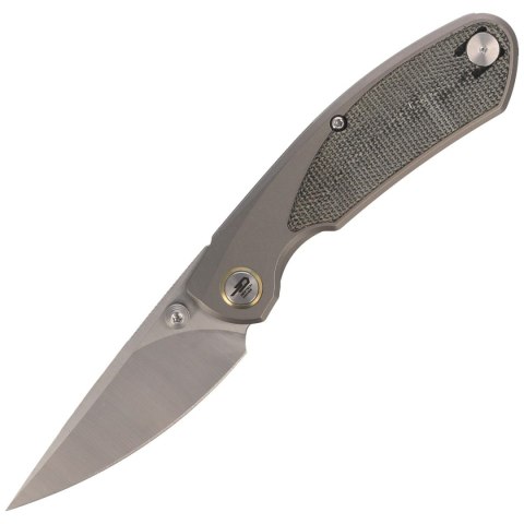 Nóż składany Bestech Lito Grey Titanium / Black Canvas Micarta, Satin M390 by Ostap Hel (BT2307A) Bestech Knives