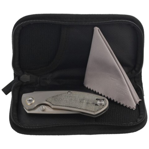 Nóż składany Bestech Lito Grey Titanium / Black Canvas Micarta, Satin M390 by Ostap Hel (BT2307A) Bestech Knives