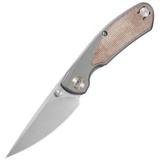Nóż składany Bestech Lito Grey Titanium / Natural Canvas Micarta, Satin M390 by Ostap Hel (BT2307B) Bestech Knives