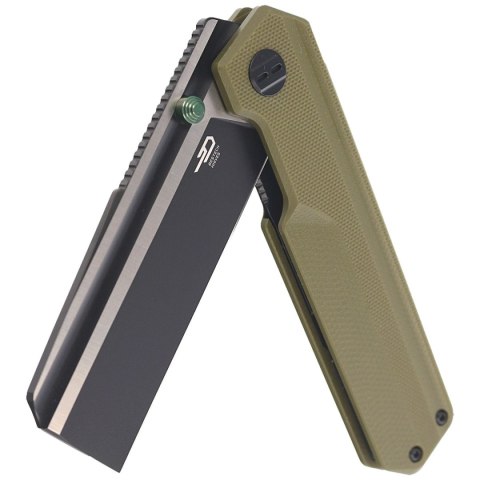 Nóż składany Bestech Tardis OD Green G10, Black DLC/Satin D2 by Ostap Hel (BG54C) Bestech Knives