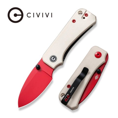 Nóż składany Civivi Baby Banter Ivory G10, Red Painted Nitro-V by Ben Petersen (C19068S-7) Civivi by WE Knife