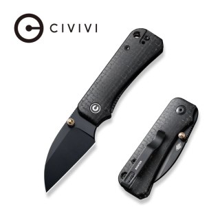 Nóż składany Civivi Baby Banter Wharncliffe Black Burlap Micarta, Black Nitro-V by Ben Petersen (C19068SC-1) Civivi by WE Knife