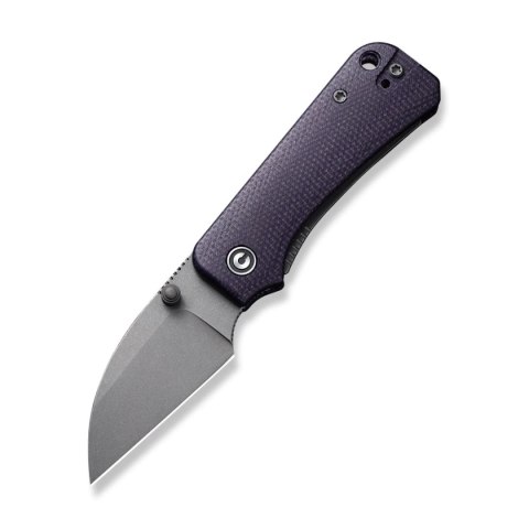Nóż składany Civivi Baby Banter Wharncliffe Purple Canvas Micarta, Grey Stonewashed Nitro-V by Ben Petersen (C19068SC-2) Civivi by WE Knife