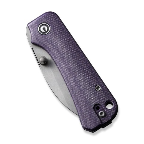 Nóż składany Civivi Baby Banter Wharncliffe Purple Canvas Micarta, Grey Stonewashed Nitro-V by Ben Petersen (C19068SC-2) Civivi by WE Knife