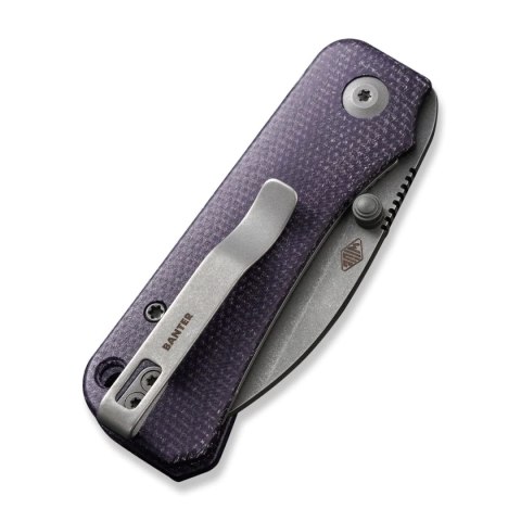 Nóż składany Civivi Baby Banter Wharncliffe Purple Canvas Micarta, Grey Stonewashed Nitro-V by Ben Petersen (C19068SC-2) Civivi by WE Knife