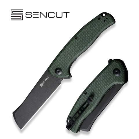 Nóż składany Sencut Traxler Green Canvas Micarta, Black Stonewashed 9Cr18MoV (S20057C-4) Sencut by We Knife