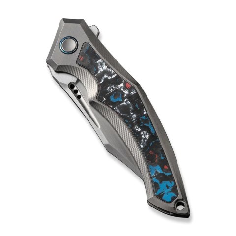 Nóż składany WE Knife Orpheus LE No 104/155 Gray Titanium / Nebula Fat Carbon, Hand Rubbed Satin CPM 20CV (WE23009-4) WE Knife
