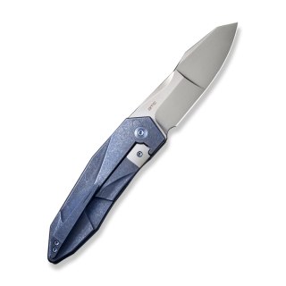 Nóż składany WE Knife Solid Blue Titanium, Polished Bead Blasted CPM 20CV by Gustavo T. Cecchini (WE22028-4) WE Knife