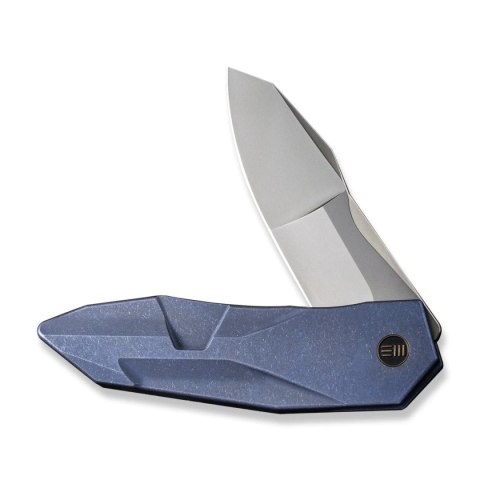 Nóż składany WE Knife Solid Blue Titanium, Polished Bead Blasted CPM 20CV by Gustavo T. Cecchini (WE22028-4) WE Knife