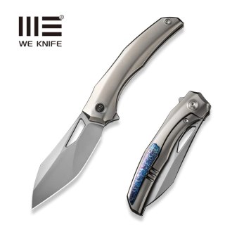 Nóż składany We Knife Ignio Polished Bead Blasted Titanium, Silver Bead Blasted CPM 20CV by Toni Tietzel (WE22042B-4) WE Knife