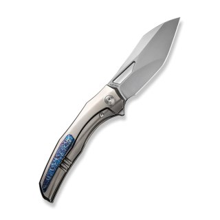 Nóż składany We Knife Ignio Polished Bead Blasted Titanium, Silver Bead Blasted CPM 20CV by Toni Tietzel (WE22042B-4) WE Knife