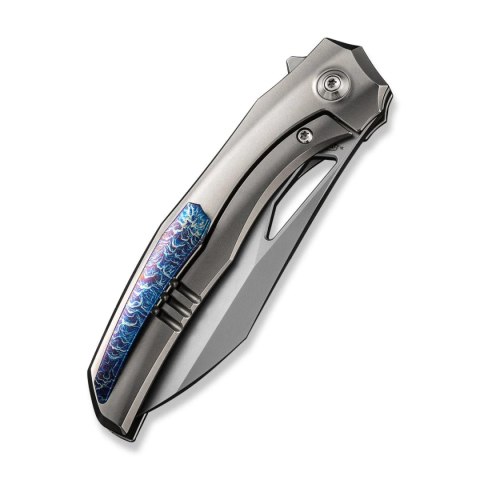 Nóż składany We Knife Ignio Polished Bead Blasted Titanium, Silver Bead Blasted CPM 20CV by Toni Tietzel (WE22042B-4) WE Knife